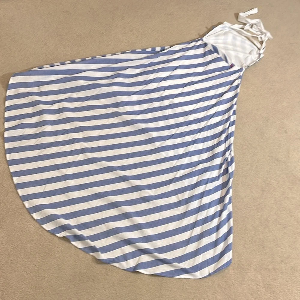 NEW Cosygal Striped High-Low Maxi Dress, Bandage Dress, Backless, Blue/White MED - Picture 6 of 13